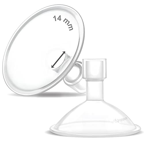 Image of Maymom MyFit Crater Series 14mm Two-Piece Design Small Breastshield Compatible with Medela Breast Pump Parts; Replace Medela Shields; Fit Flex Connector; 2pc