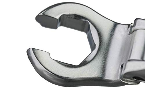 KING TONY 335114M Chrome Vanadium Steel 3/8" Drive 6 Point Flexible Crowfoot Socket Wrench, 60 mm Length, 14 mm Size, Pack of 12 - Image 2