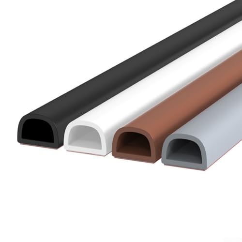 CNANRNANC Striscia autoadesiva in silicone, 6 m, per porte e finestre, protezione contro gli spifferi, per il rumore del vento, la polvere e gli insetti (marrone)