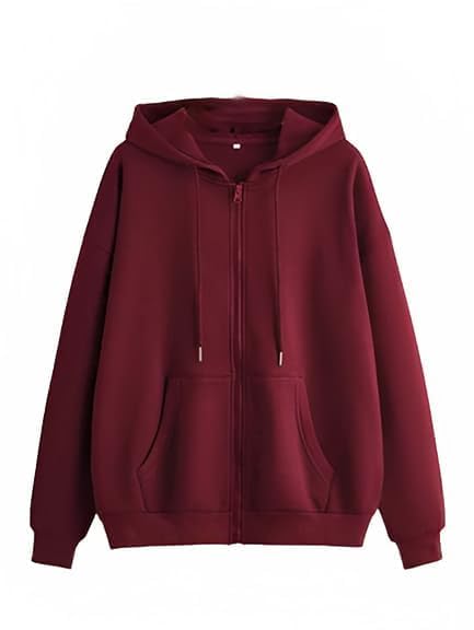 Image of Casual Solid Full Sleeves Women Stylish Hooded Neck Fleece Zipper Hoodie for Winter