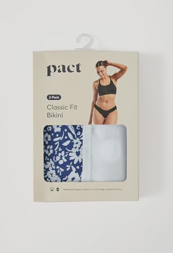Image of Pact Women's Organic Cotton Bikini Underwear, Classic Fit Panties with High Cut Leg