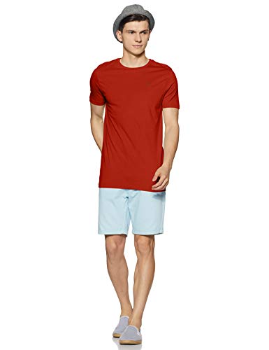 Image of ABOF Men's Solid Slim fit T-Shirt (BOA19AMCWTE3004108 Red XL