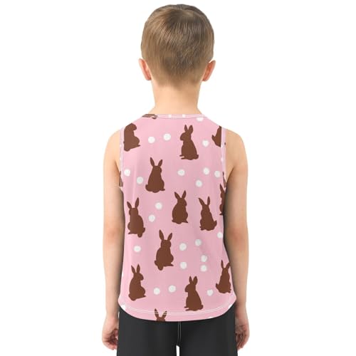 J JOYSAY Easter Chocolate Bunny Dot Boys Tank Top Sleeveless Muscle Shirts Quick Dry Kids T-Shirts 3-15T3