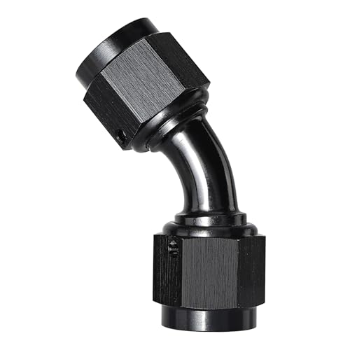 Image of EVIL ENERGY 6AN Female to 6AN Female 45 Degree Swivel Coupler Union Fitting Adapter Aluminum Black