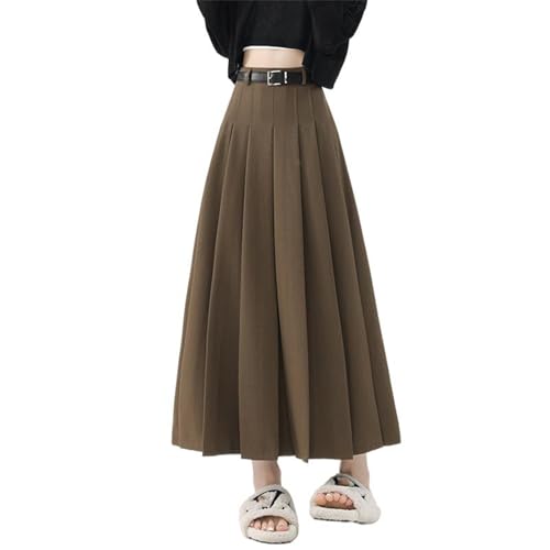 Women's High-Waisted Wool Skirt, A-Line, Retro Plaid, Fall and Winter