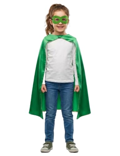 Image of BookMyCostume Kids Superhero Cape and Eye Mask Set for Boys & Girls - Fancy Dress for School Annual Day, Dance Drama & Theme Birthday Return Gift | Aged 3-10 Years
