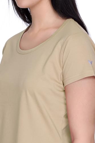 Image of GODFREY Women Round Neck Half Sleeve Cotton T Shirts