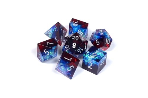 Image of 1985 Games Sharp Edge DND Dice Set - Plasmic Punch Polyhedral Dice in Retro VHS Box - TTRPG Dice Set - Tabletop RPG Accessory (Set of 7)