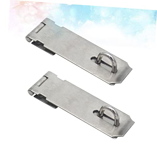 Image of DOITOOL 2pcs Padlock Hasp Door Clasp Stainless Steel Easy Install Security Lock Plate