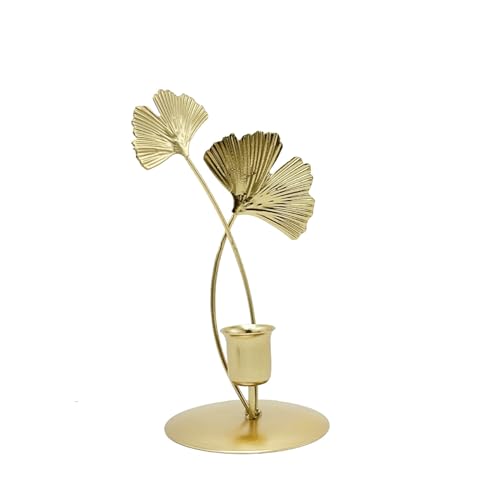WOZUN Ginkgos - Portavelas de hierro forjado para decoración de mesa de boda, candelabros para el hogar