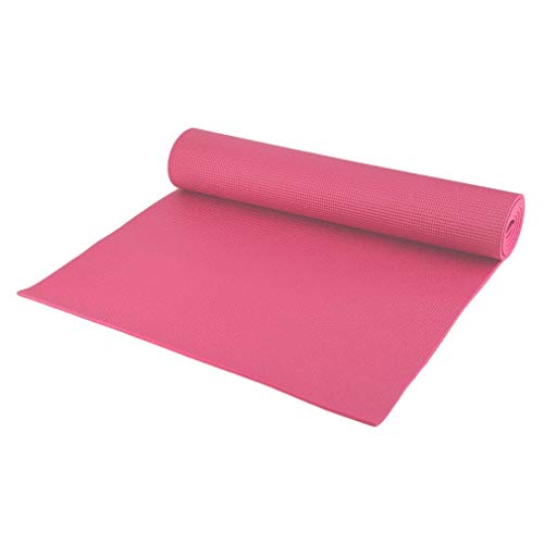 GLOW Tapis de yoga avec sac de transport - Lumineux et coloré 6 mm d'épaisseur texturé antidérapant - Tapis enroulable en PVC - Léger et portable, les entraînements sportifs, rose Cover