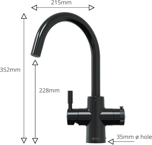 QETTLE Boiling Water Tap (Black, 7 Litre Boiler)