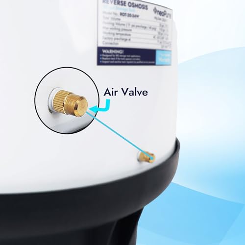 Neo-Pure Reverse Osmosis Storage Tank | 4.5 Gallon Powder-Coated Steel | Includes Tank Valve & Female Elbow 1/4" FPT x 3/8" Quick-Connect | Durable Stainless Steel Construction
