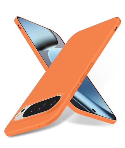 Puxssul Super Thin Case for Google Pixel 10 / Google Pixel 10 Pro, Ultra Slim Anti-Scratch Skin-Friendly Hard Cover [Smooth Matte Finish] Sleek Minimalist Phone Case - Orange