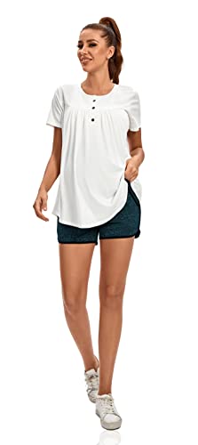 V Vocni Maternity Ice Silk Shorts Cooling Workout Running Shorts 2 In 1 Athletic Yoga Sport Shorts Elastic Waistband With Pockets Blue Medium #TOP5