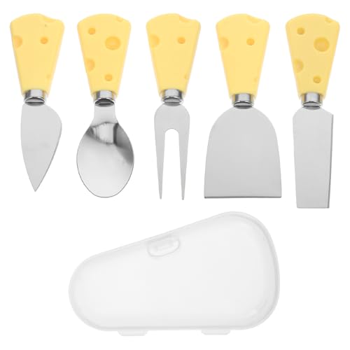 NIYANGLE Set 6 Pezzi Coltelli per Formaggio e Panini in Acciaio Inox con Forchetta da Burro e Spatole per Formaggio Spalmabile, Utensili per Salumi e Colazione, per Feste e Uso Quotidiano