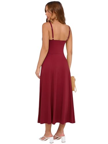Image of YIOYOLA Corset Dress for Women Casual Tea Party Summer Wedding Guest Flowy Midi Sundress