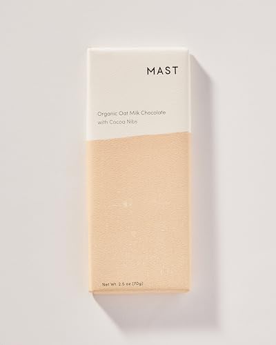 Mast Chocolate Bars | 6 pack | Organic, Kosher | Classic 2.5oz each (6 Bars, Organic Oat Milk Chocolate with Cocoa Nibs)