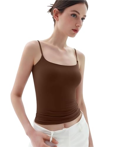 Image of SIGHTBOMB Softline Double Layer Premium Feather Touch Cuddle TEE Micro Fibre Spaghetti Tank Tops for Women