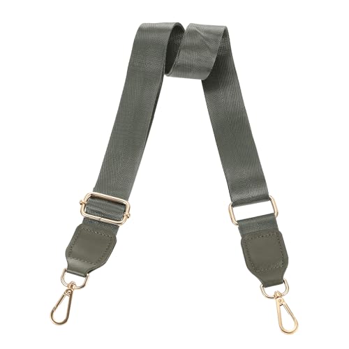 Image of uxcell Wide Shoulder Strap, 3.8cm Adjustable Purse Strap Replacement Crossbody Strap for Shoulder Bag Handbag, Dark Grey, Gold Square Mouth Buckle