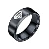 8Mm Roestvrijstalen Superman-Ring Europese En Amerikaanse Heren Titanium Stalen Ring,zwart,11