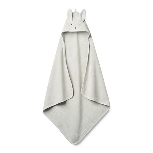 Image of Baby Hooded Towel – Organic Cotton Baby Bath Towels – Baby Towels, Baby Bath Towels for Baby Boy, Baby Girl, Large 32" x 32" Super-Soft and Absorbent Baby Towels for Newborn (Rabbit - Pearl Grey)
