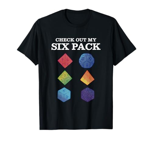 Check Out My Six Pack, RPG Dice T-Shirt