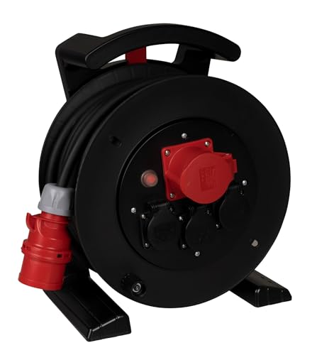 Carrete de cable profesional 25 m H07RN-F con toma CEE 16A 3