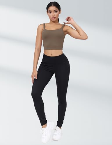 Image of LUYAA Womens Workout Sports Bras Backless Padded Yoga Tank Tops Crop Twist Low Back Cami Bra for Gym