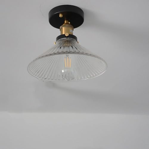 Lámpara de techo de vidrio retro para pasillo y cocina con diseño minimalista semiempotrado 5