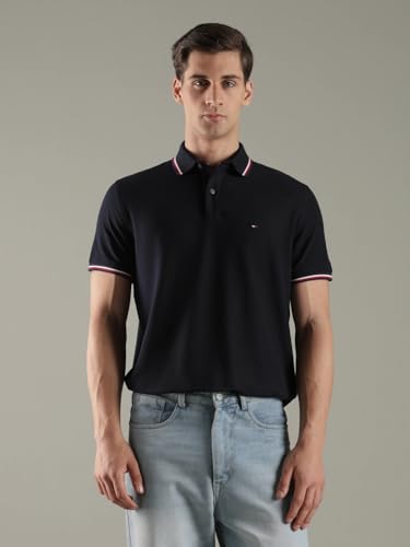 Image of Tommy Hilfiger Men Polo Cotton Regular Fit Shirt