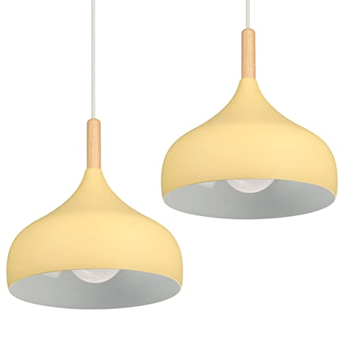 Lámpara de techo retro iDEGU para comedor y salon pack de 2 luces estilo escandinavo