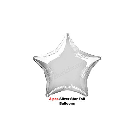 Image of CherishX.com Premium White Baby Shower Decoration Items - Pack of 84Pc DIY Kit with Baby Foil Letters, Silver Star & Baby Foil Balloons for Baby Shower Decoration & Baby Welcome Decorations