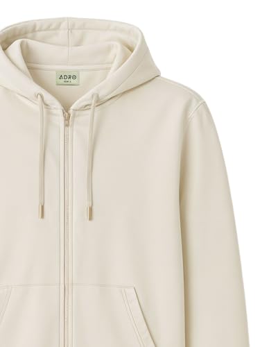Image of ADRO Mens Cotton Solid Zipper Hoodie Sweatshirts
