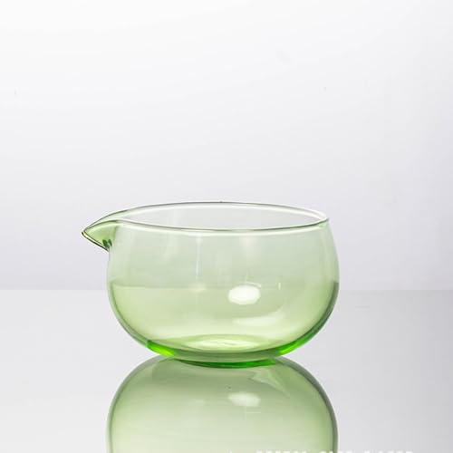 MiniMood抹茶茶碗 耐熱ガラス製 直径12.5cm 和風 茶碗 伝統工芸 450ml 茶道 お茶会 (グリーン)