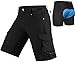 Produktbild Ally MTB Hose Herren Radhose, Mountainbike Hose Fahrradhose Herren Kurz, Outdoor Sport Herren Radlerhose MTB Bike Shorts (Schwarz mit Pad, L/cm(Taille:85-90,Hüften:105-110))
