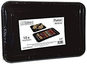 10 x rectangular black plastic platters(46x30cm) by sarbet