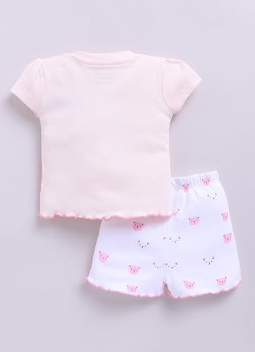 Image of Smart Baby 100% Cotton Interlock Fabric T-Shirt and Shorts Set for Baby Girls - Soft, Lightweight, Comfortable (Pack of 1)