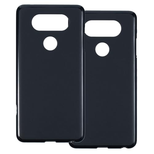 UOGNADGD 2-Pack TPU Case Compatible with LG V20 Phone Cover - Shockproof Flexible Protective Accessories with Precise Cutouts (Black)