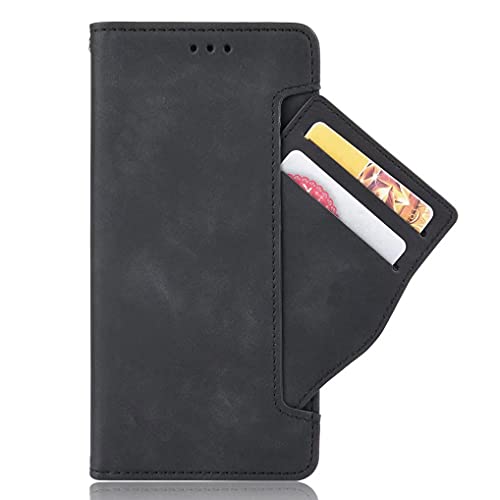 SEAHAI Housse Folio en Cuir pour Xiaomi Redmi Note 11S 5G / Xiaomi Poco M4 Pro 5G Coque, PU/TPU Flip Étui Portefeuille avec Fentes pour Cartes/Magnétique, Antichoc Protection Etui Case Cover, Noir