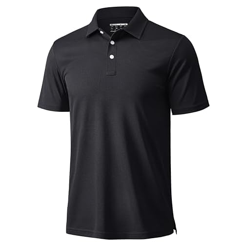 MAGCOMSEN Men's Polo Shirts 3 Buttons Casual Work T Shirts Quick Dry Short Sleeve Golf Shirt Pique Jersey Outdoor Performance
