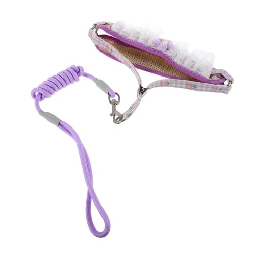 COLLBATH Dog Harness Leash Set Small Cat Harness Nylon Leash Adjustable Fit for Puppies and Kitten Walks