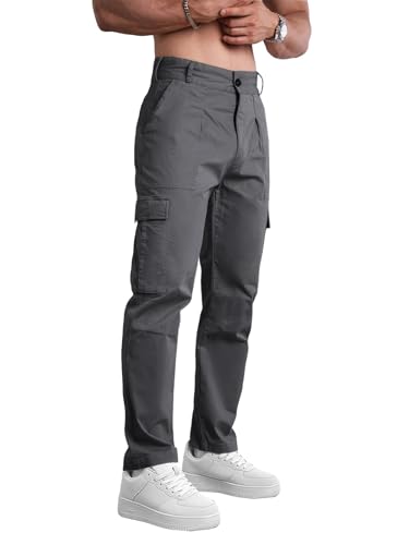 AIFARLD Mens Casual Cargo Pants Relaxed Fit Cotton Work Jogger Sports Outdoor Trousers with Pockets3