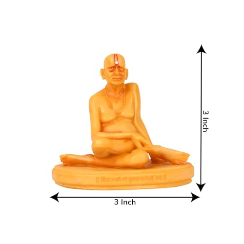 Image of KariGhar Swami Samarth Idol Perfect for Car Dashboard and House Warming Yellow
