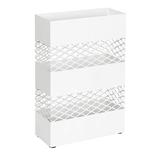 SONGMICS Paragüero de Metal, Paragüero Rectangular, 28 x 12 x 41 cm,