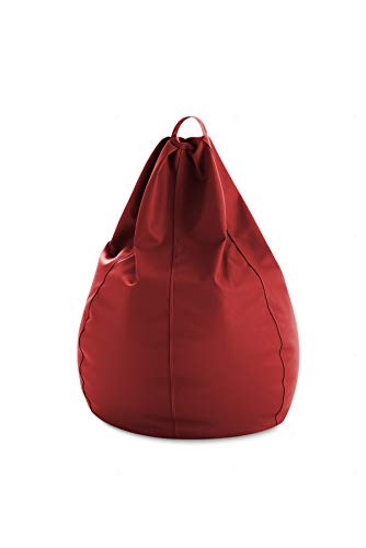 Textilhome Puff Pera XXL 90x90x130 cm Rojo PVC con Relleno