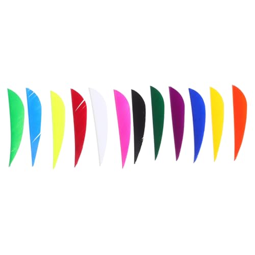 jojofuny 12pcs Teardrop Shape Replacement Fletchings for Improved Flight Stability and Accuracy Reusable Real Plume Arrow Supplies Decorative Archery Vanes for Enhanced Performance
