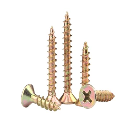 Clavos de fibra, Zinc coloreado y tornillos autorroscantes de cabeza avellanada cruzada dura, clavos for paneles de pared, tornillos for madera de cabeza plana, pared seca