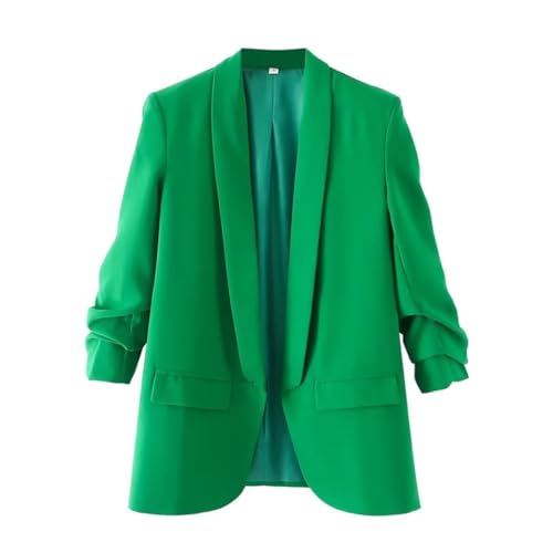 Blazer décontracté anti-plis veste légère manches plissées D001 - 2