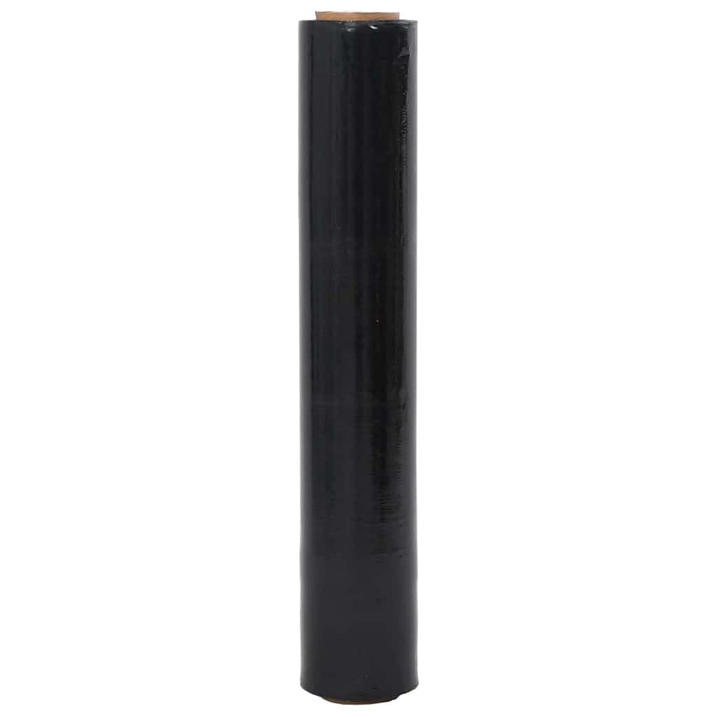 Pellicola estensibile 2 pz. Nero 30 µm 50 cm x 150 m PE Materiale da imballaggio per stoccaggio, trasporto e trasloco, materiale da imballaggio resistente agli strappi per cartone, merci e